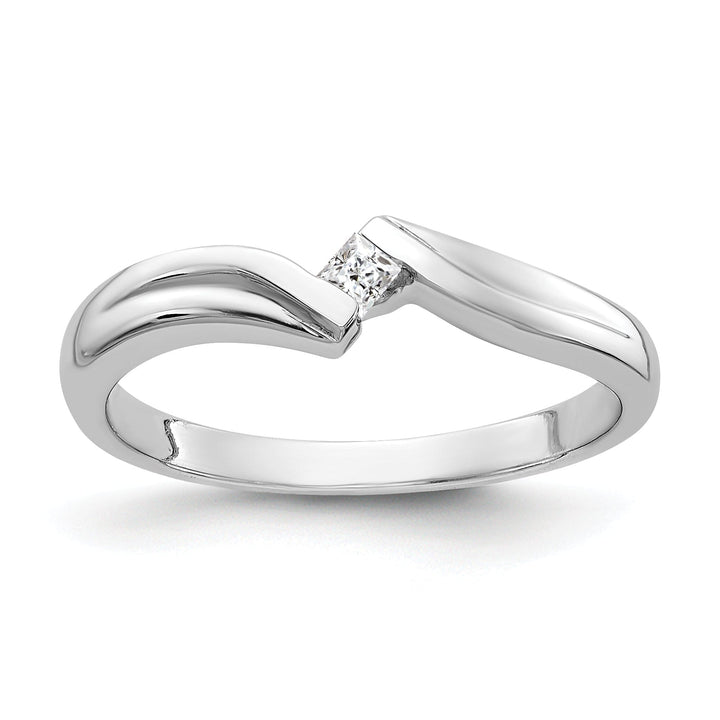 Lovely Rita's Ring Ladies Stock Size 6 Ring Are Refundable 14k White Gold Princess-cut Diamond Ring