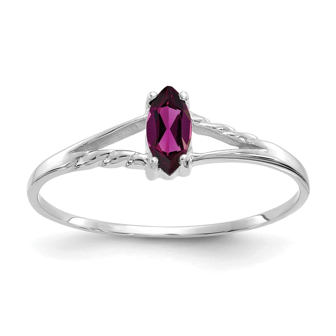 Lovely Rita's Ring Ladies Stock Size 6 Ring Are Refundable 14k White Gold Rhodolite Garnet Birthstone Ring