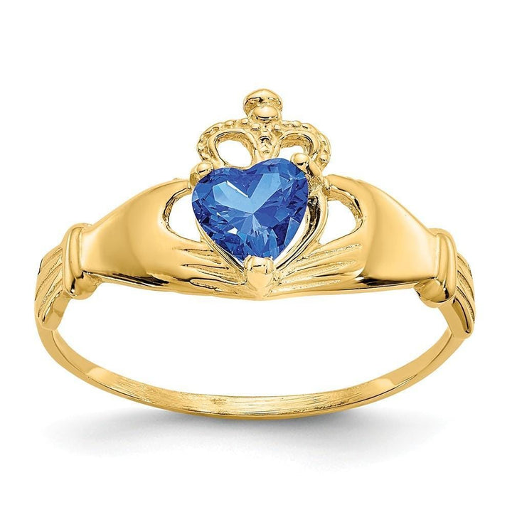 Lovely Rita's Ring Ladies Stock Size 6 Ring Are Refundable 14k Yellow Gold CZ Birthstone Claddagh Heart Ring