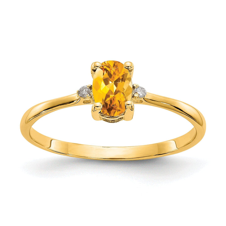 Lovely Rita's Ring Ladies Stock Size 6 Ring Are Refundable 14k Yellow Gold Diamond Citrine Birthstone Ring