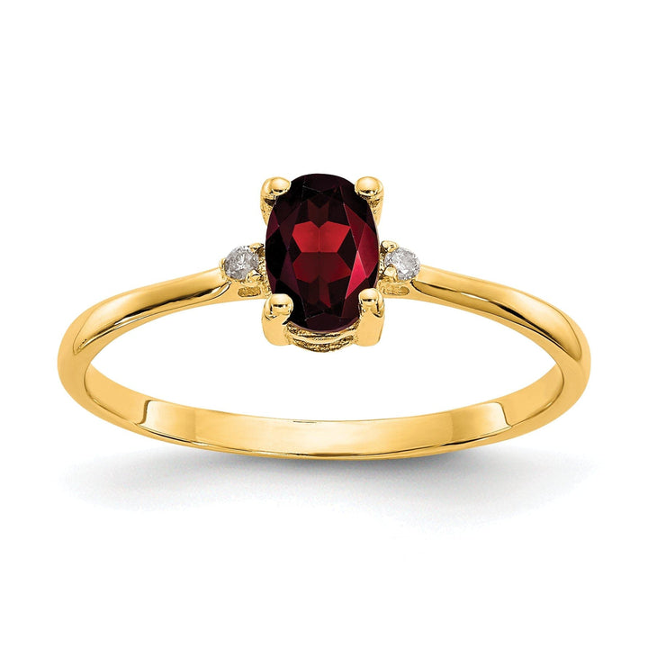 Lovely Rita's Ring Ladies Stock Size 6 Ring Are Refundable 14k Yellow Gold Diamond Garnet Birthstone Ring