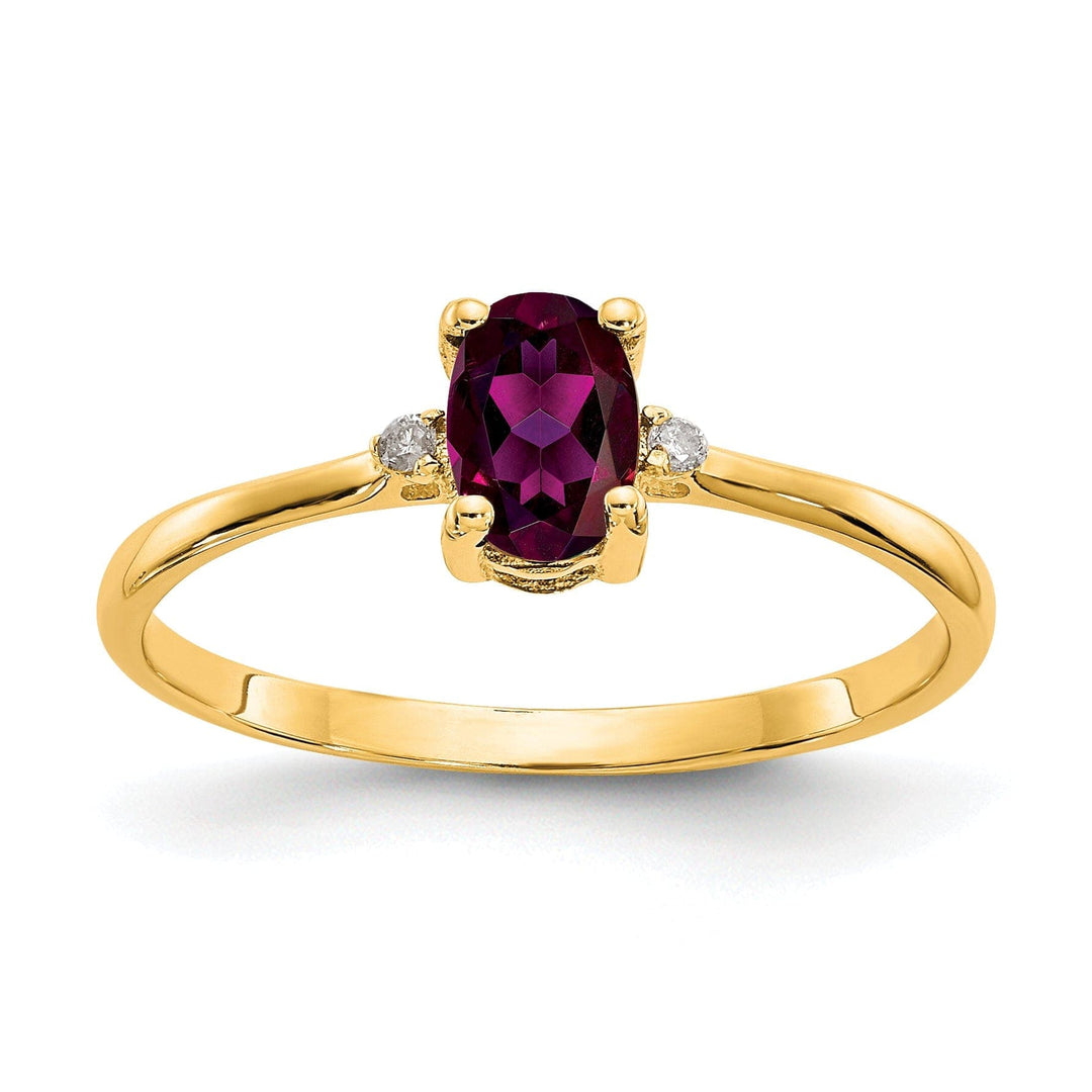 Lovely Rita's Ring Ladies Stock Size 6 Ring Are Refundable 14k Yellow Gold Diamond Garnet Birthstone Ring