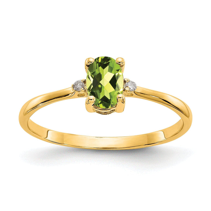 Lovely Rita's Ring Ladies Stock Size 6 Ring Are Refundable 14k Yellow Gold Diamond Peridot Birthstone Ring