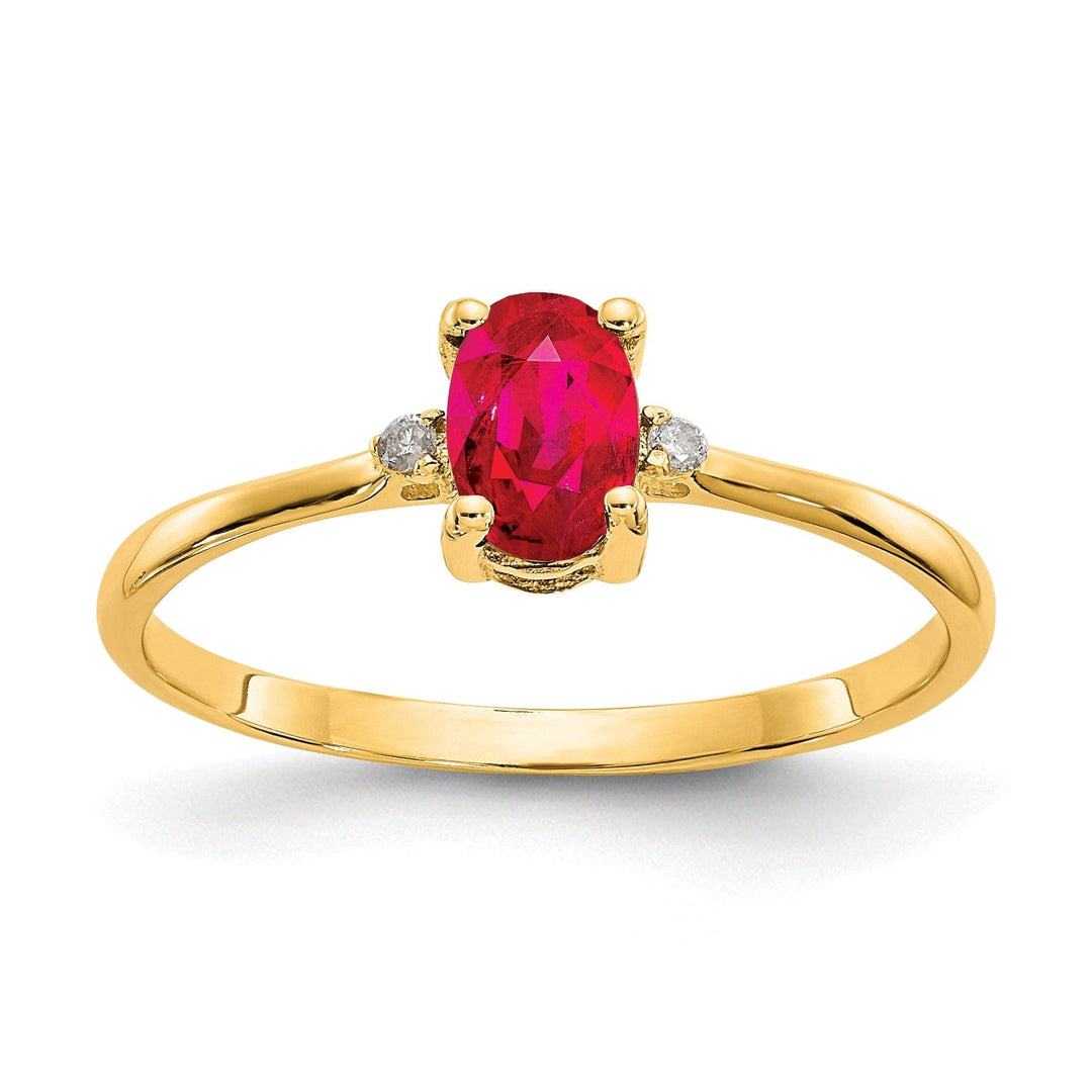 Lovely Rita's Ring Ladies Stock Size 6 Ring Are Refundable 14k Yellow Gold Diamond Ruby Birthstone Ring