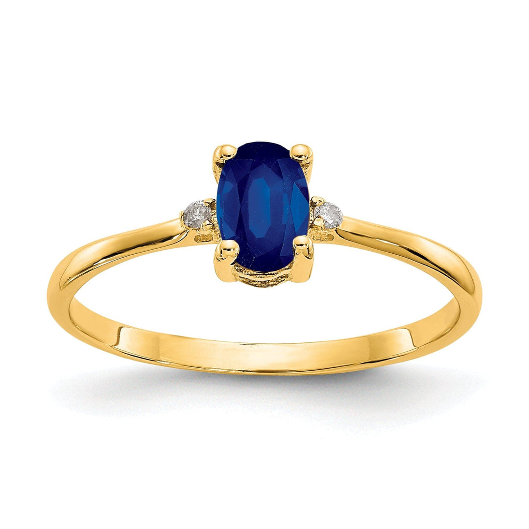Lovely Rita's Ring Ladies Stock Size 6 Ring Are Refundable 14k Yellow Gold Diamond Sapphire Birthstone Ring
