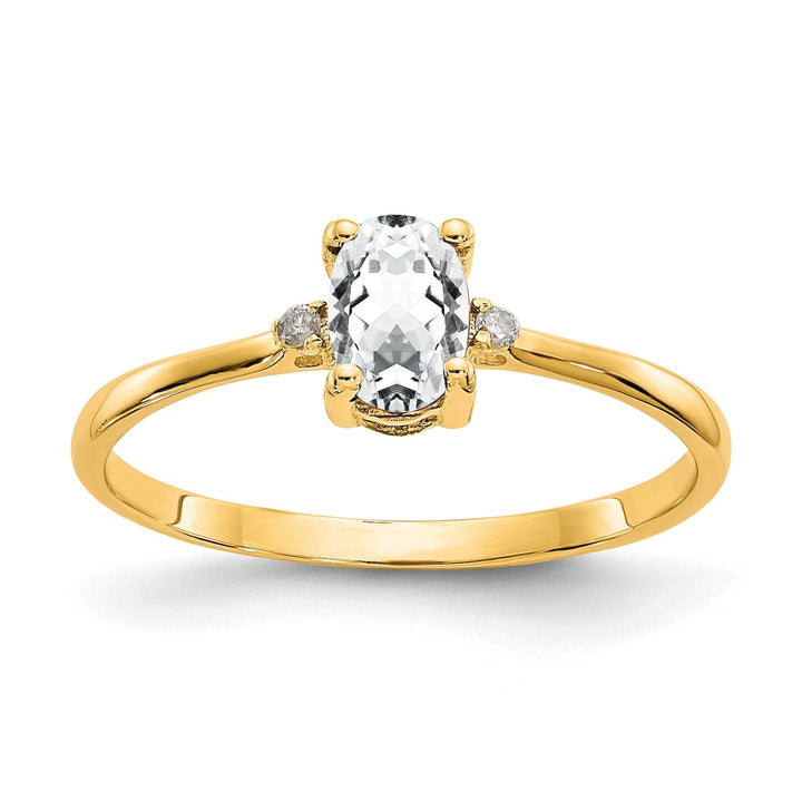 Lovely Rita's Ring Ladies Stock Size 6 Ring Are Refundable 14k Yellow Gold Diamond White Topaz Ring