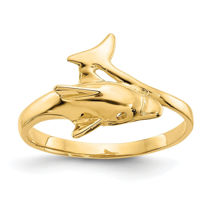 Lovely Rita's Ring Ladies Stock Size 6 Ring Are Refundable 14k Yellow Gold Dolphin Ring