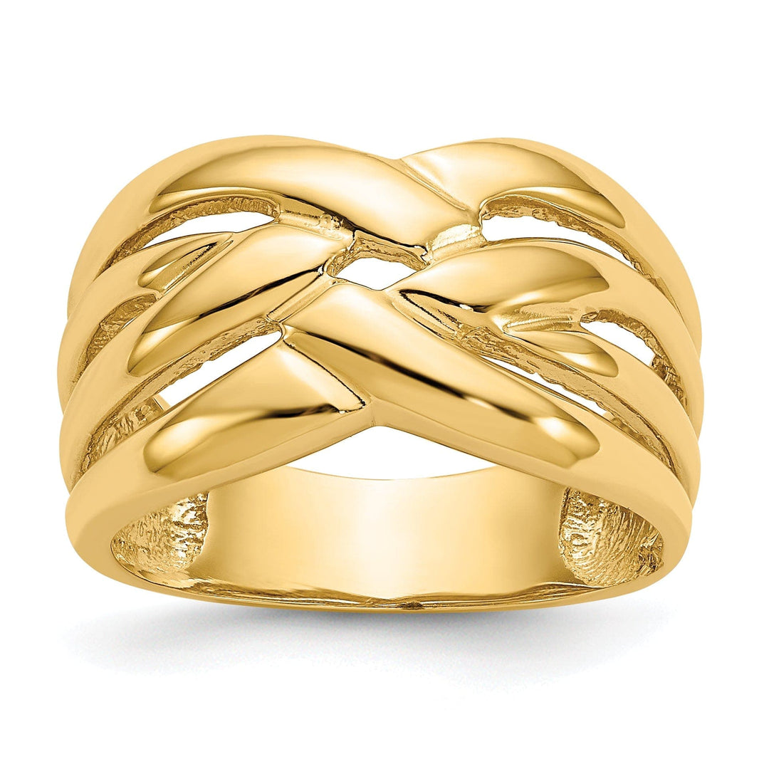 Lovely Rita's Ring Ladies Stock Size 6 Ring Are Refundable 14k Yellow Gold High Woven Dome Fancy Ring