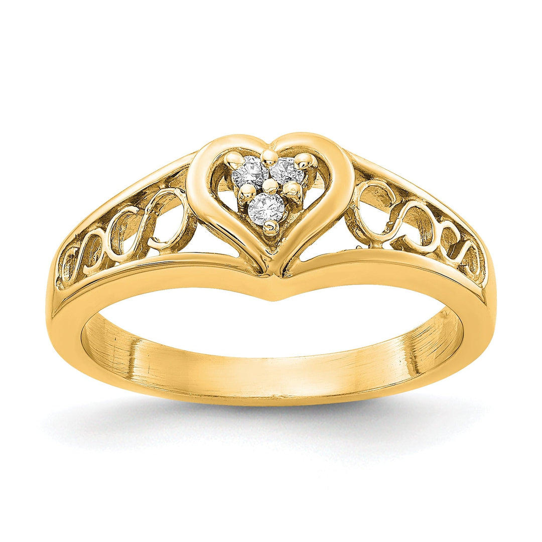 Lovely Rita's Ring Ladies Stock Size 6 Ring Are Refundable 14k Yellow Gold Polished Diamond Heart Ring