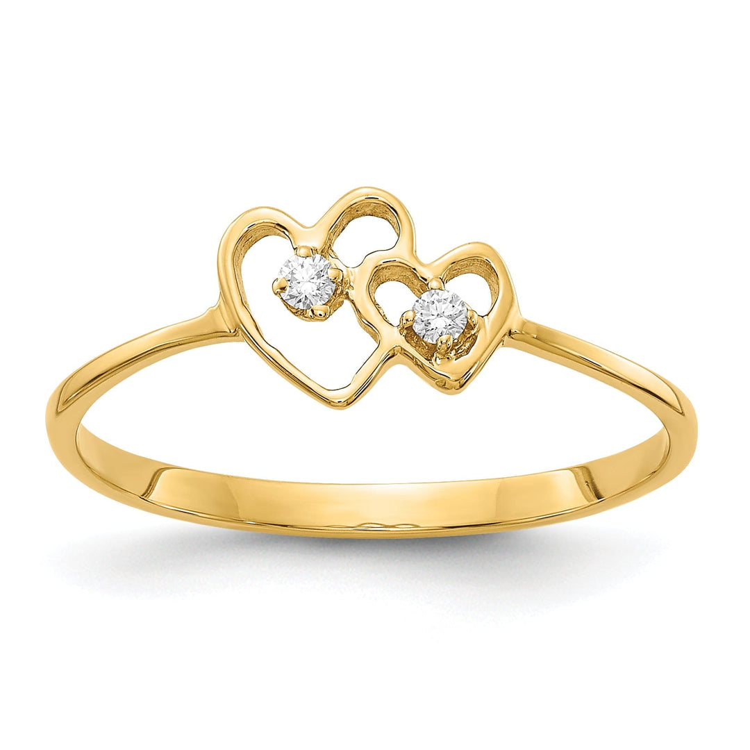 Lovely Rita's Ring Ladies Stock Size 6 Ring Are Refundable 14k Yellow Gold Polished Diamond Heart Ring