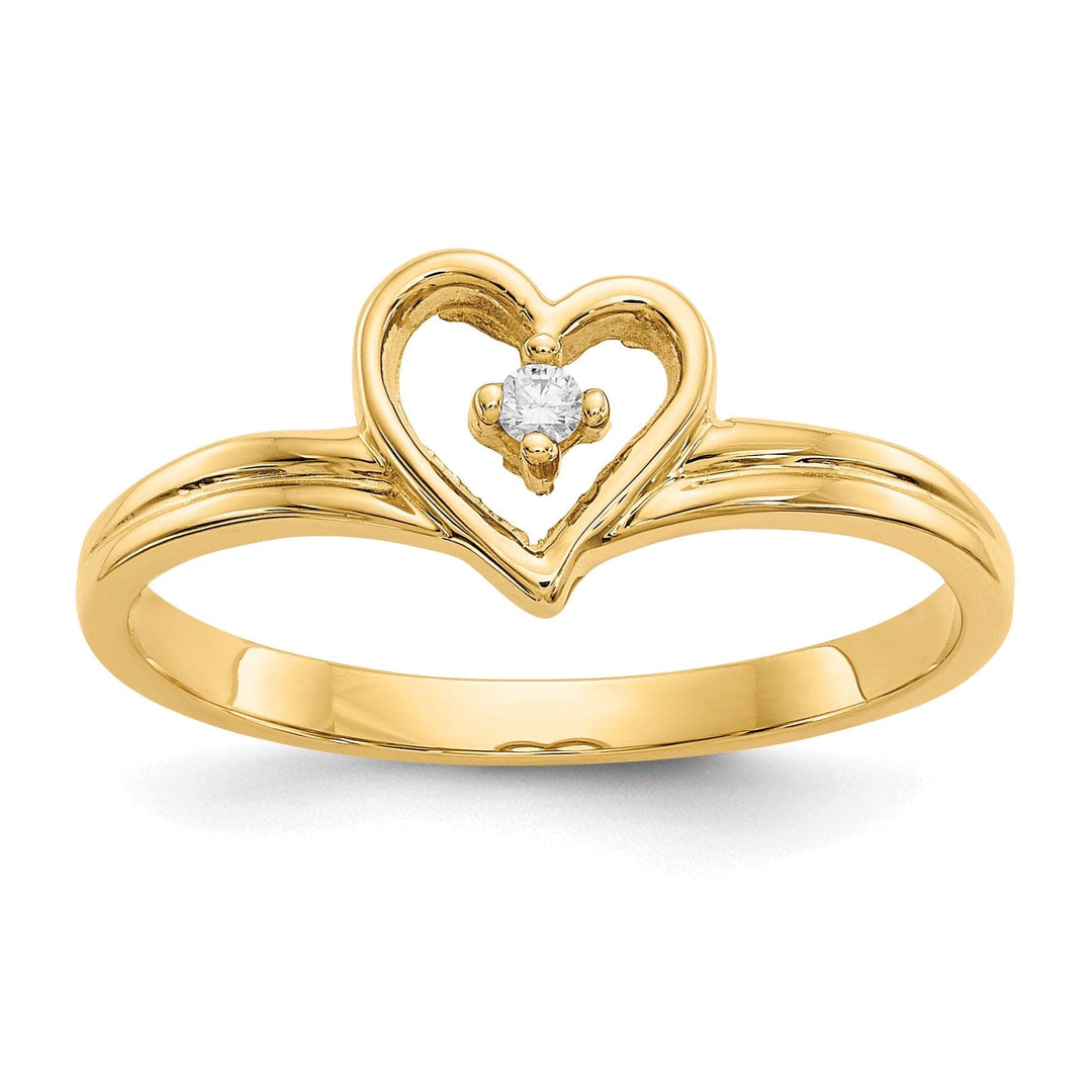 Lovely Rita's Ring Ladies Stock Size 6 Ring Are Refundable 14k Yellow Gold Polished Diamond Heart Ring