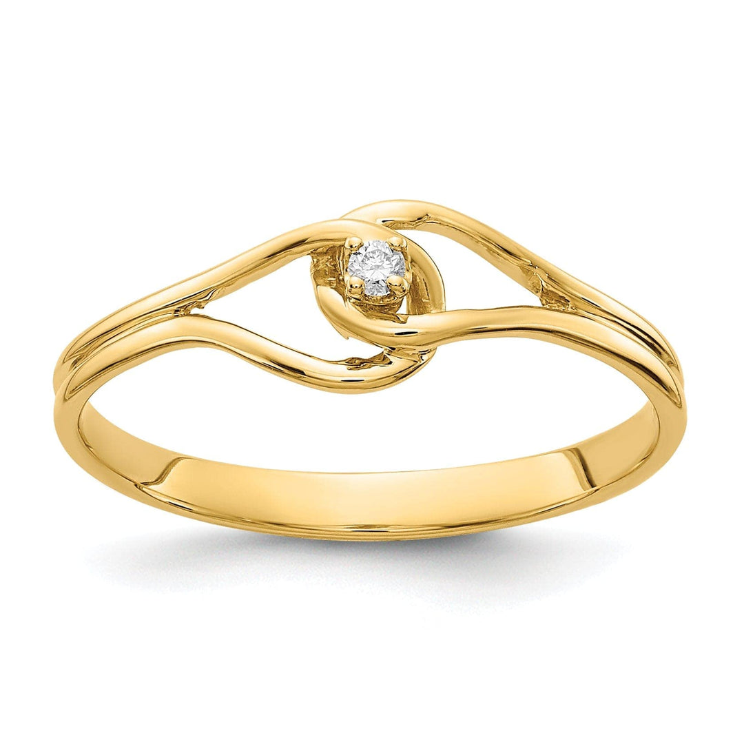 Lovely Rita's Ring Ladies Stock Size 6 Ring Are Refundable 14k Yellow Gold Polished Diamond Ring