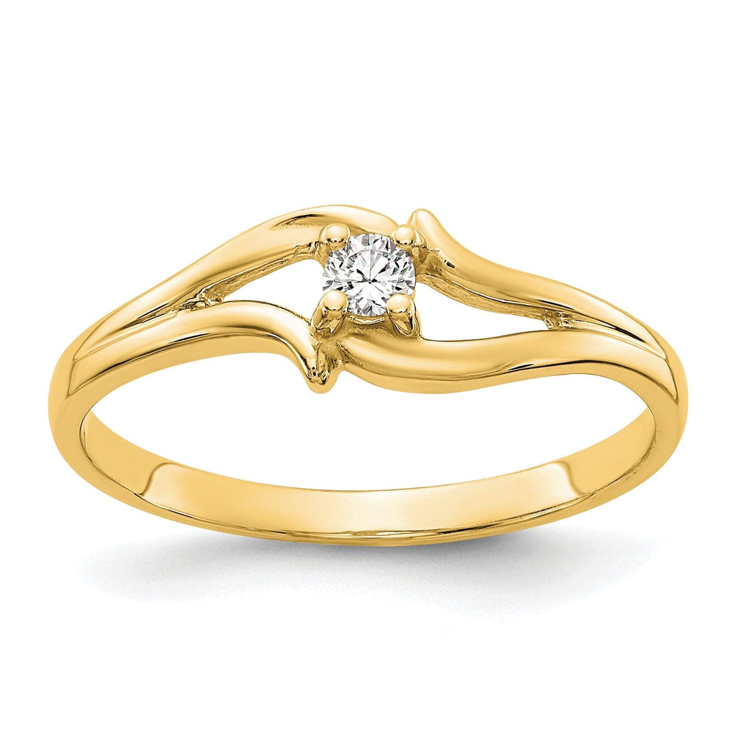 Lovely Rita's Ring Ladies Stock Size 6 Ring Are Refundable 14k Yellow Gold Polished Diamond Ring