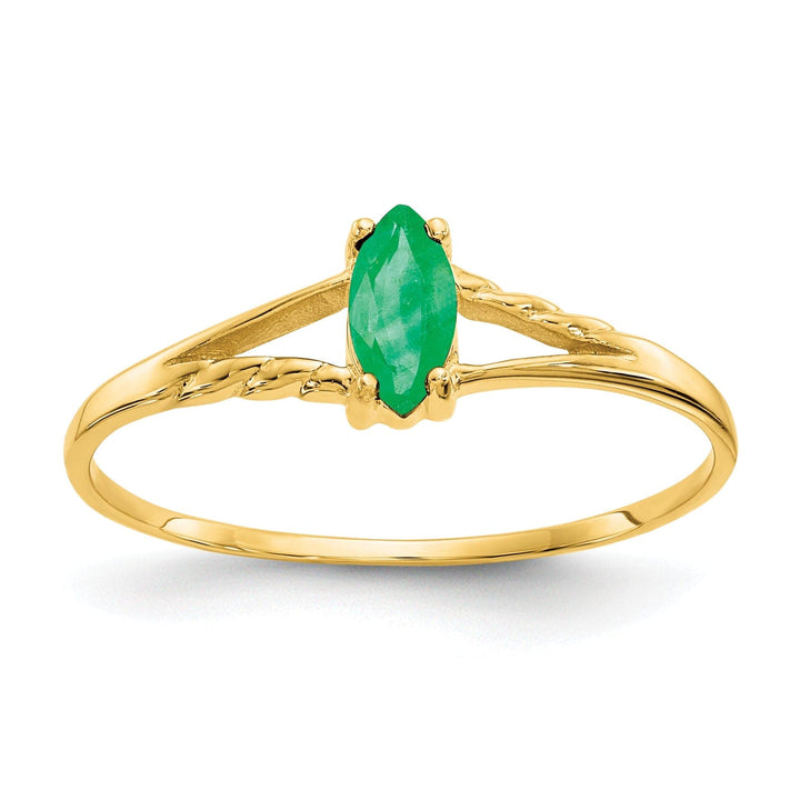 Lovely Rita's Ring Ladies Stock Size 6 Ring Are Refundable 14k Yellow Gold Polished Emerald Birthstone Ring