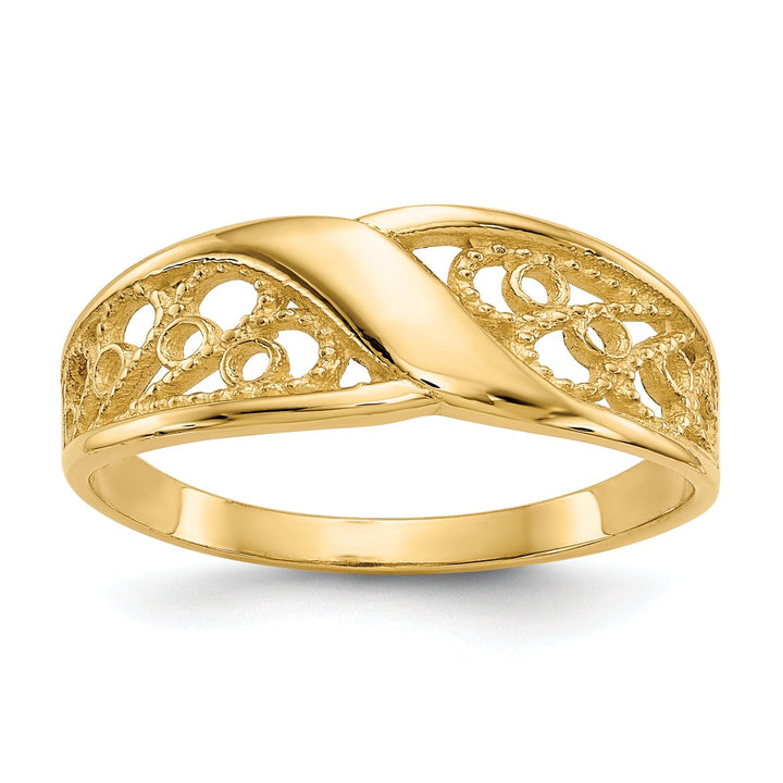 Lovely Rita's Ring Ladies Stock Size 6 Ring Are Refundable 14k Yellow Gold Polished Filigree Ring