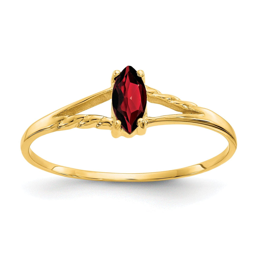 Lovely Rita's Ring Ladies Stock Size 6 Ring Are Refundable 14k Yellow Gold Polished Garnet Birthstone Ring