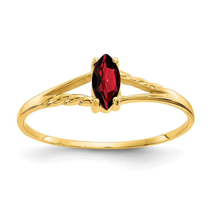 Lovely Rita's Ring Ladies Stock Size 6 Ring Are Refundable 14k Yellow Gold Polished Garnet Birthstone Ring