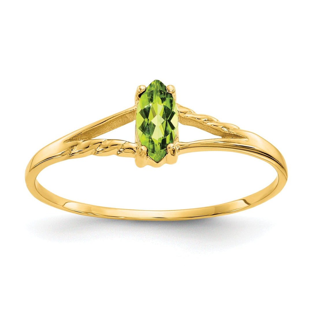 Lovely Rita's Ring Ladies Stock Size 6 Ring Are Refundable 14k Yellow Gold Polished Peridot Birthstone Ring