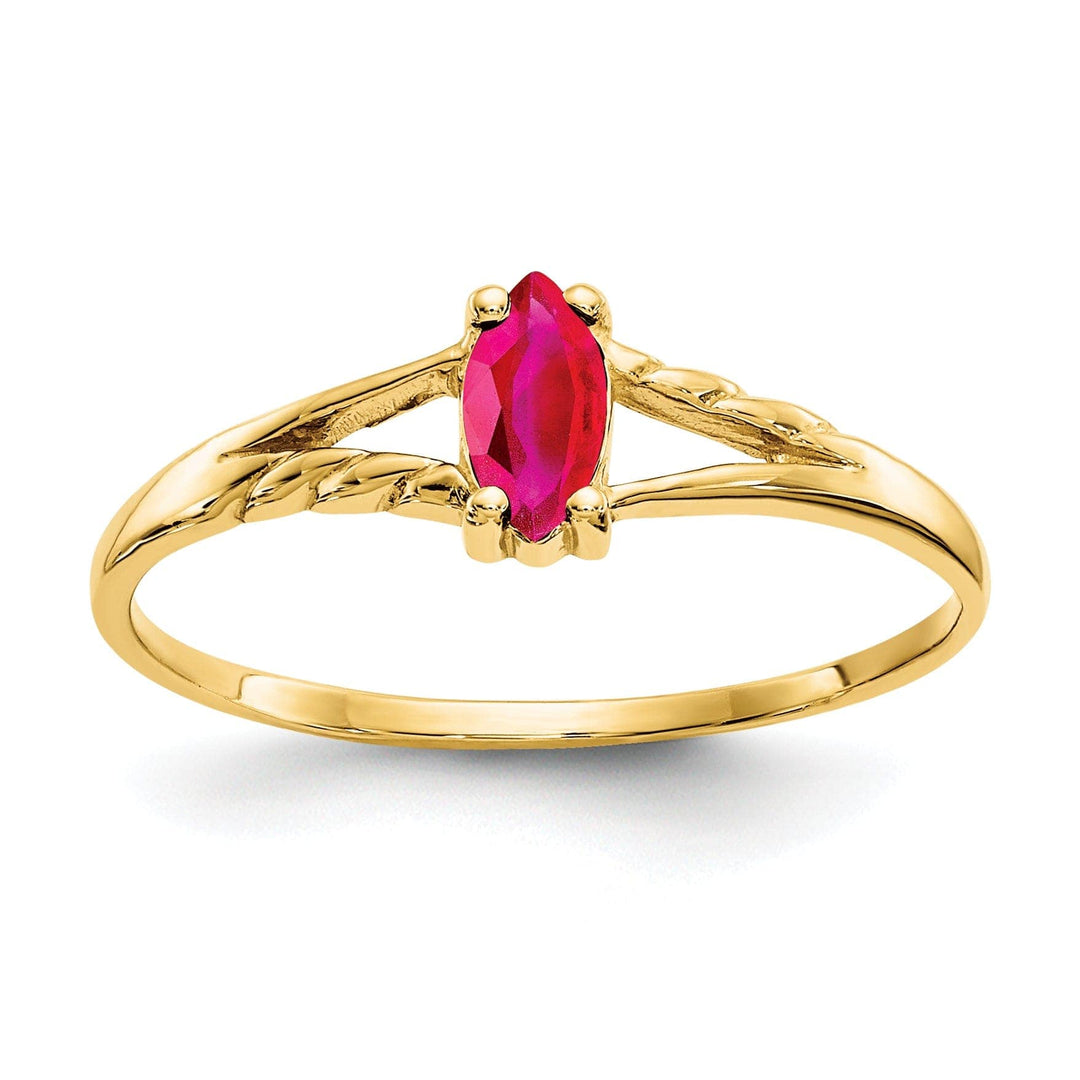 Lovely Rita's Ring Ladies Stock Size 6 Ring Are Refundable 14k Yellow Gold Polished Ruby Birthstone Ring