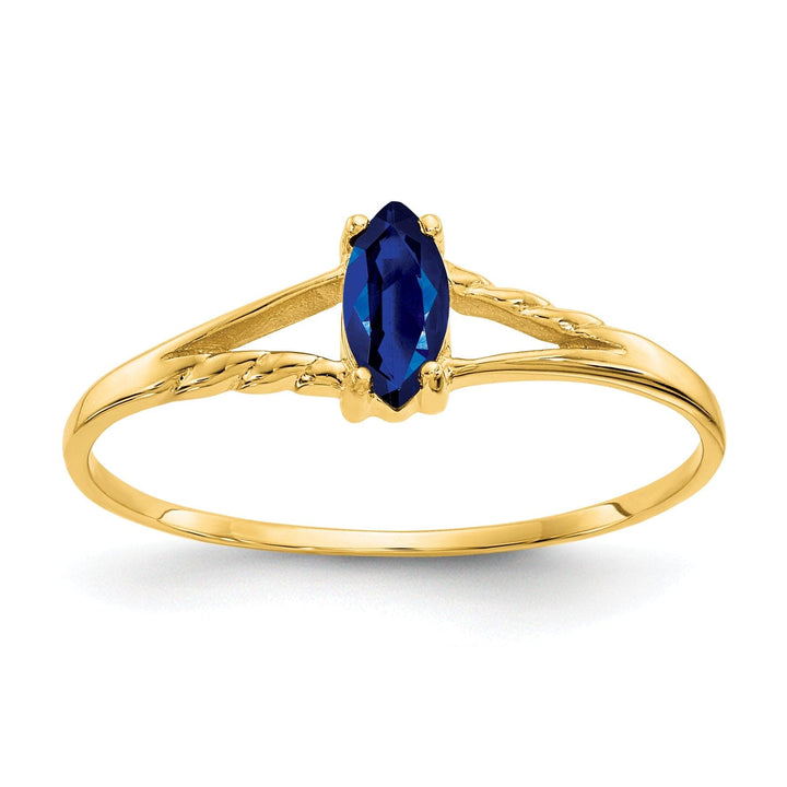 Lovely Rita's Ring Ladies Stock Size 6 Ring Are Refundable 14k Yellow Gold Polished Sapphire Birthstone Ring