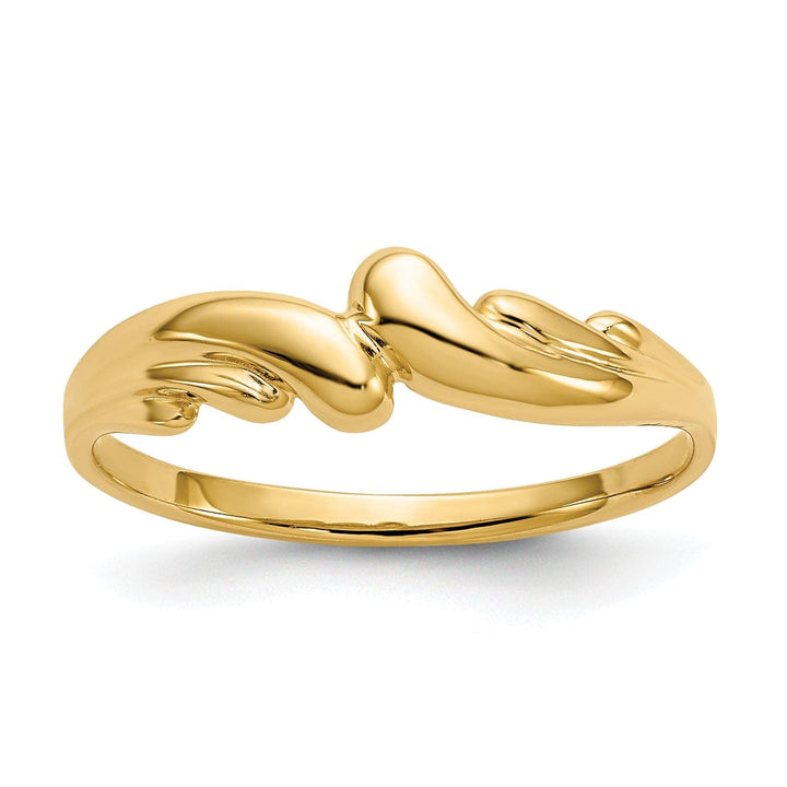 Lovely Rita's Ring Ladies Stock Size 6 Ring Are Refundable 14k Yellow Gold Polished Swirl Dome Ring