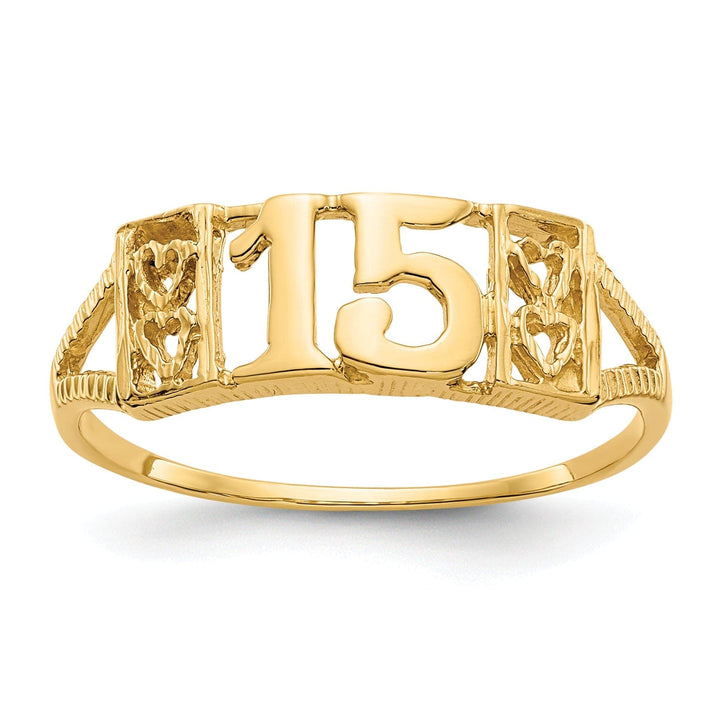 Lovely Rita's Ring Ladies Stock Size 6 Ring Are Refundable 14k Yellow Gold Sweet '15' RING