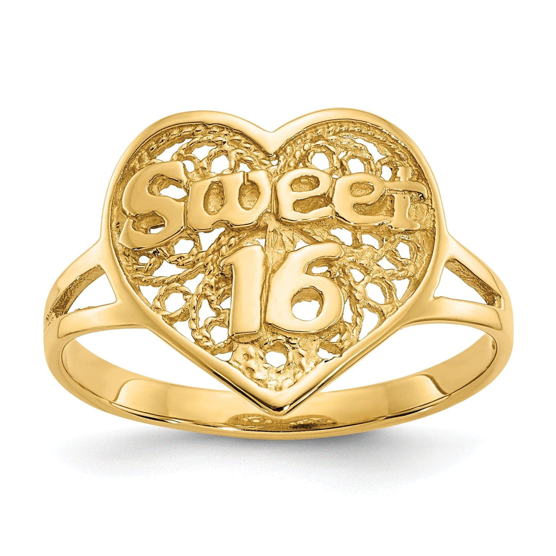 Lovely Rita's Ring Ladies Stock Size 6 Ring Are Refundable 14k Yellow Gold Sweet 16 Heart Ring