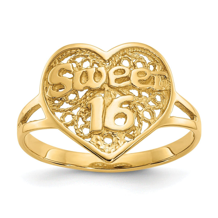 Lovely Rita's Ring Ladies Stock Size 6 Ring Are Refundable 14k Yellow Gold Sweet 16 Heart Ring