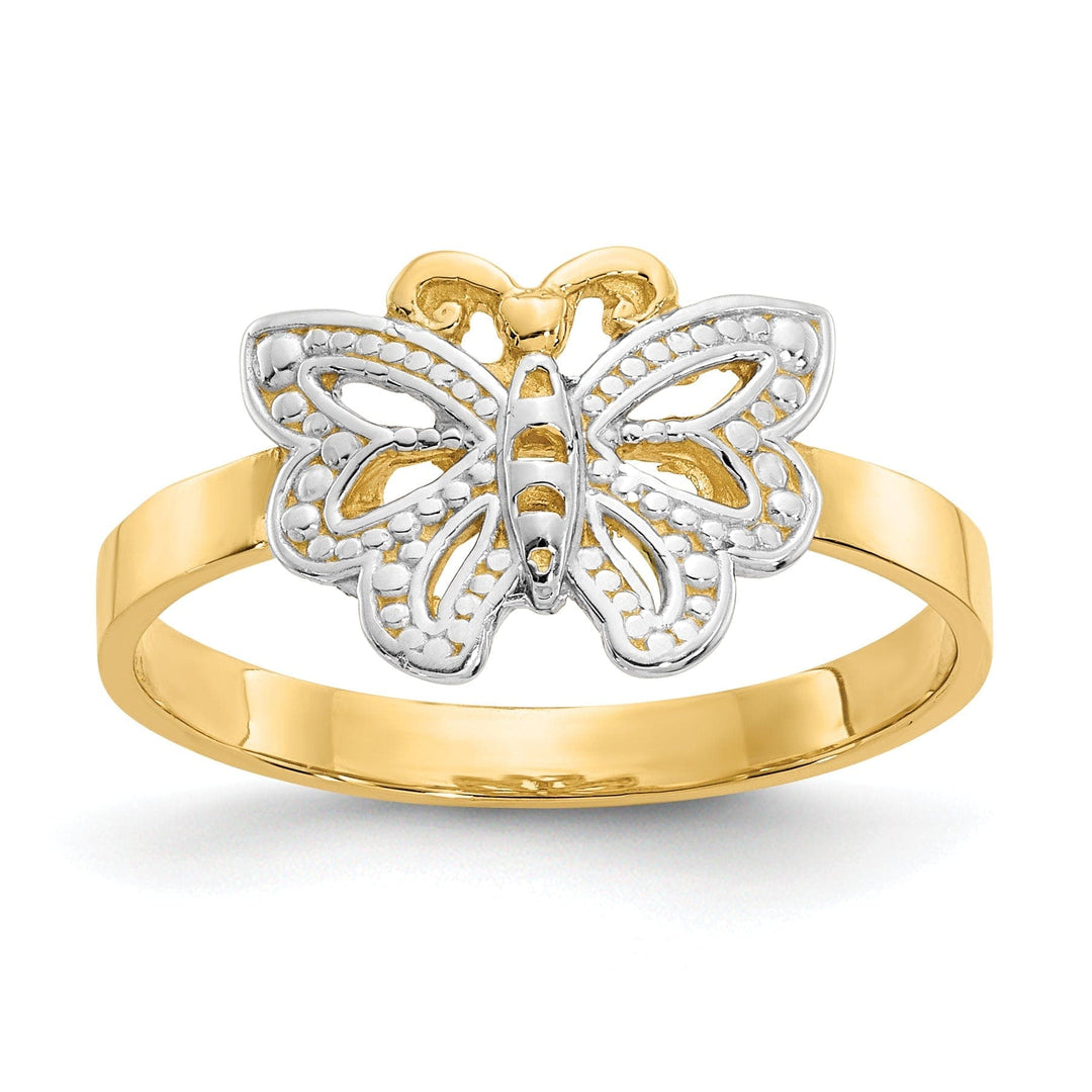 Lovely Rita's Ring Ladies Stock Size 6 Ring Are Refundable 14k Yellow Rhodium Butterfly Ring