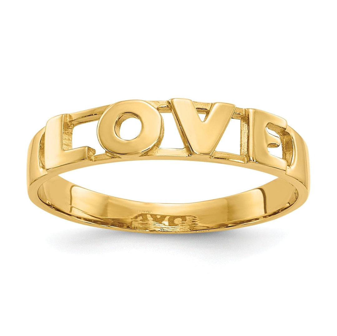 Lovely Rita's Ring Ladies Stock Size 7 Ring Are Refundable 14k Yellow Gold 'Love' Ring