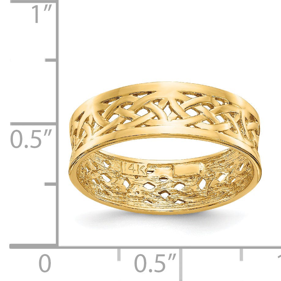 Lovely Rita's Ring Ladies Stock Size 7 Ring Are Refundable 14k Yellow Gold Polished Celtic Knot Band Ring