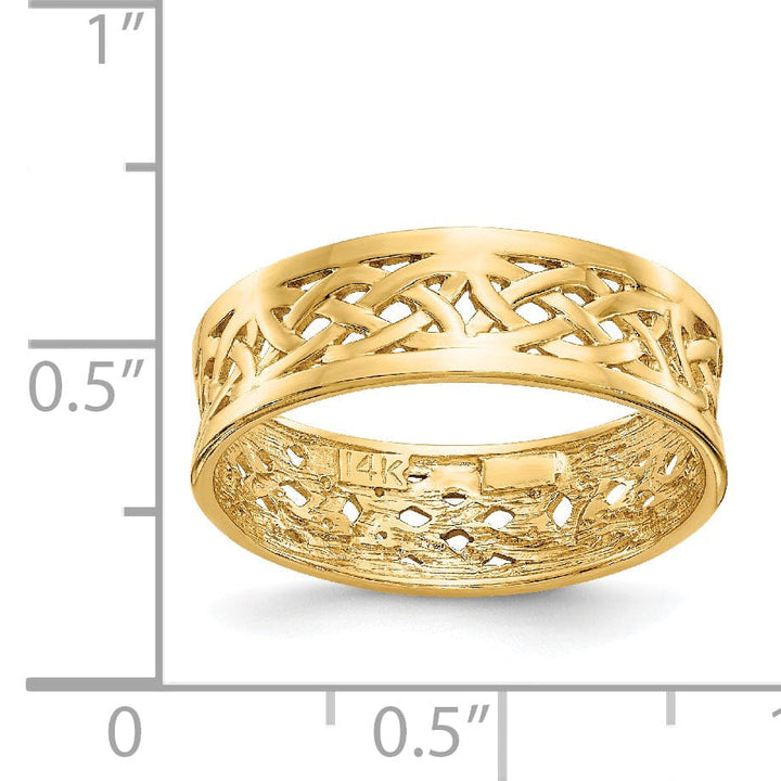 Lovely Rita's Ring Ladies Stock Size 7 Ring Are Refundable 14k Yellow Gold Polished Celtic Knot Band Ring