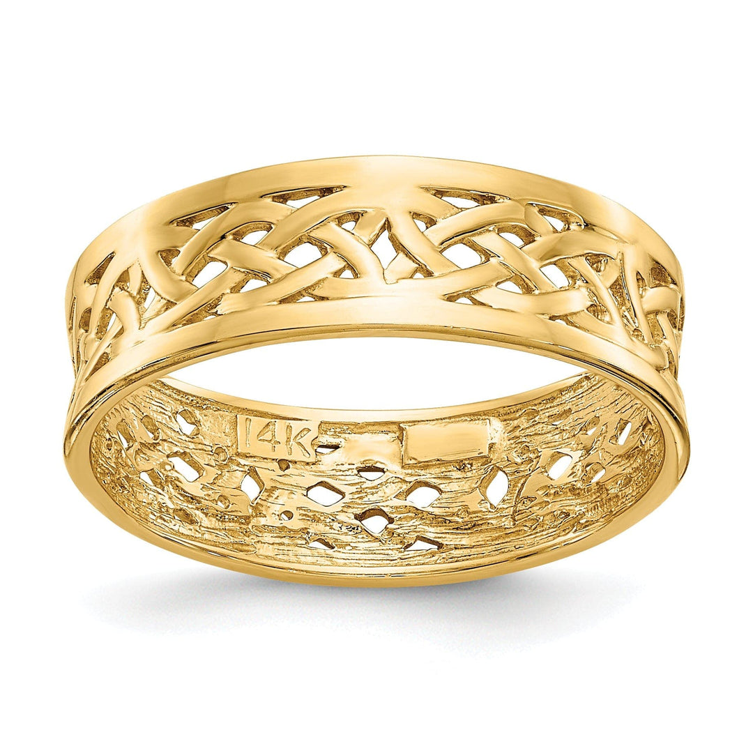 Lovely Rita's Ring Ladies Stock Size 7 Ring Are Refundable 14k Yellow Gold Polished Celtic Knot Band Ring