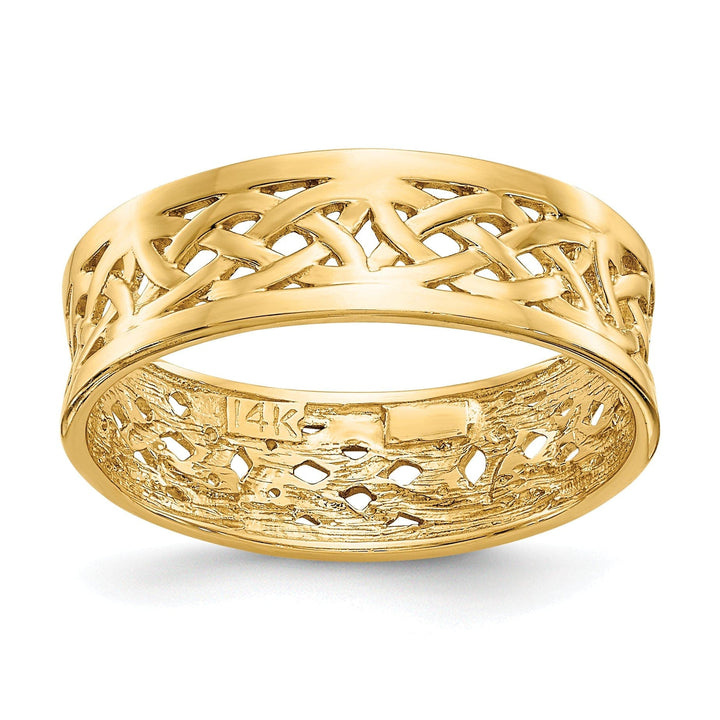 Lovely Rita's Ring Ladies Stock Size 7 Ring Are Refundable 14k Yellow Gold Polished Celtic Knot Band Ring