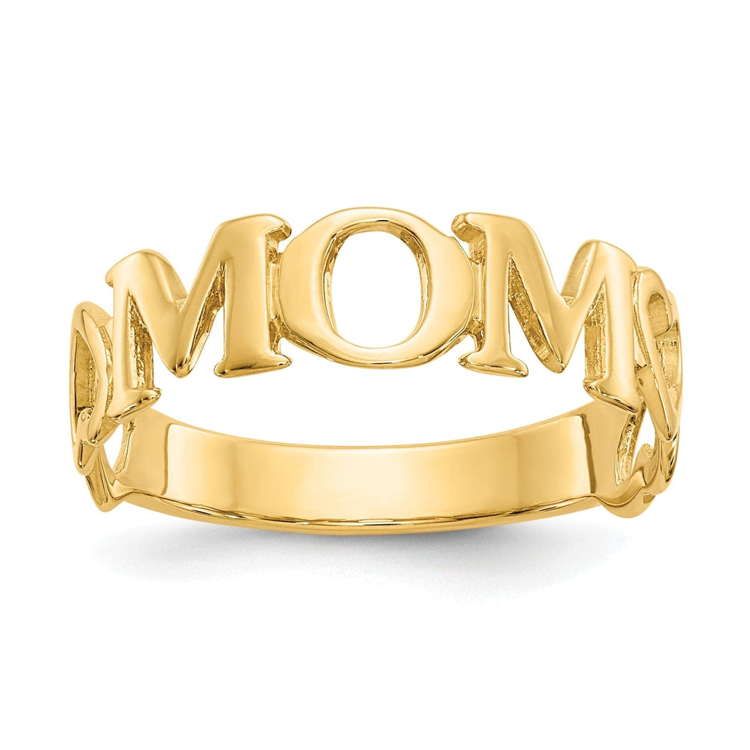 Lovely Rita's Ring Ladies Stock Size Ring are Refundable 6.50 14k Yellow Gold Polished 'Mom' Ring