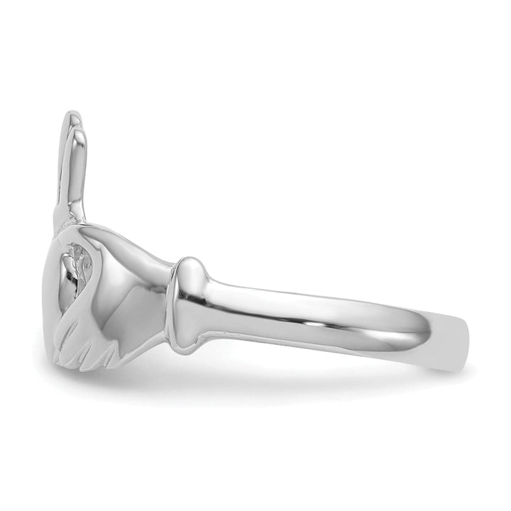 Lovely Rita's Ring Ladies white 14kt gold claddagh ring