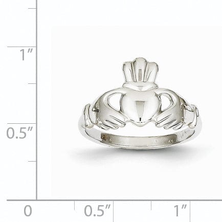 Lovely Rita's Ring Ladies white 14kt gold claddagh ring