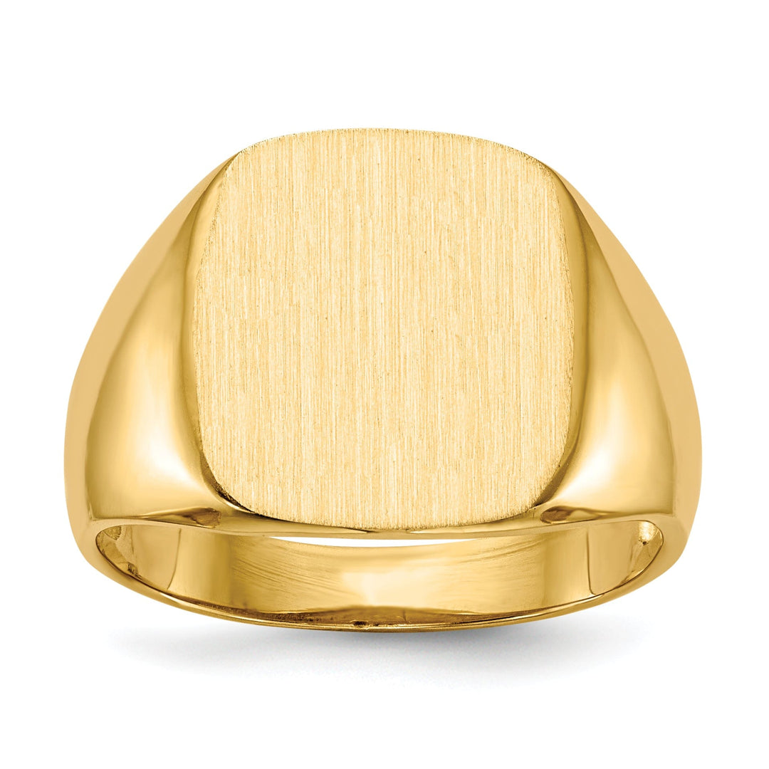 Lovely Rita's Ring No Engraving 14k Yellow Gold Men's Open Back Signet Ring