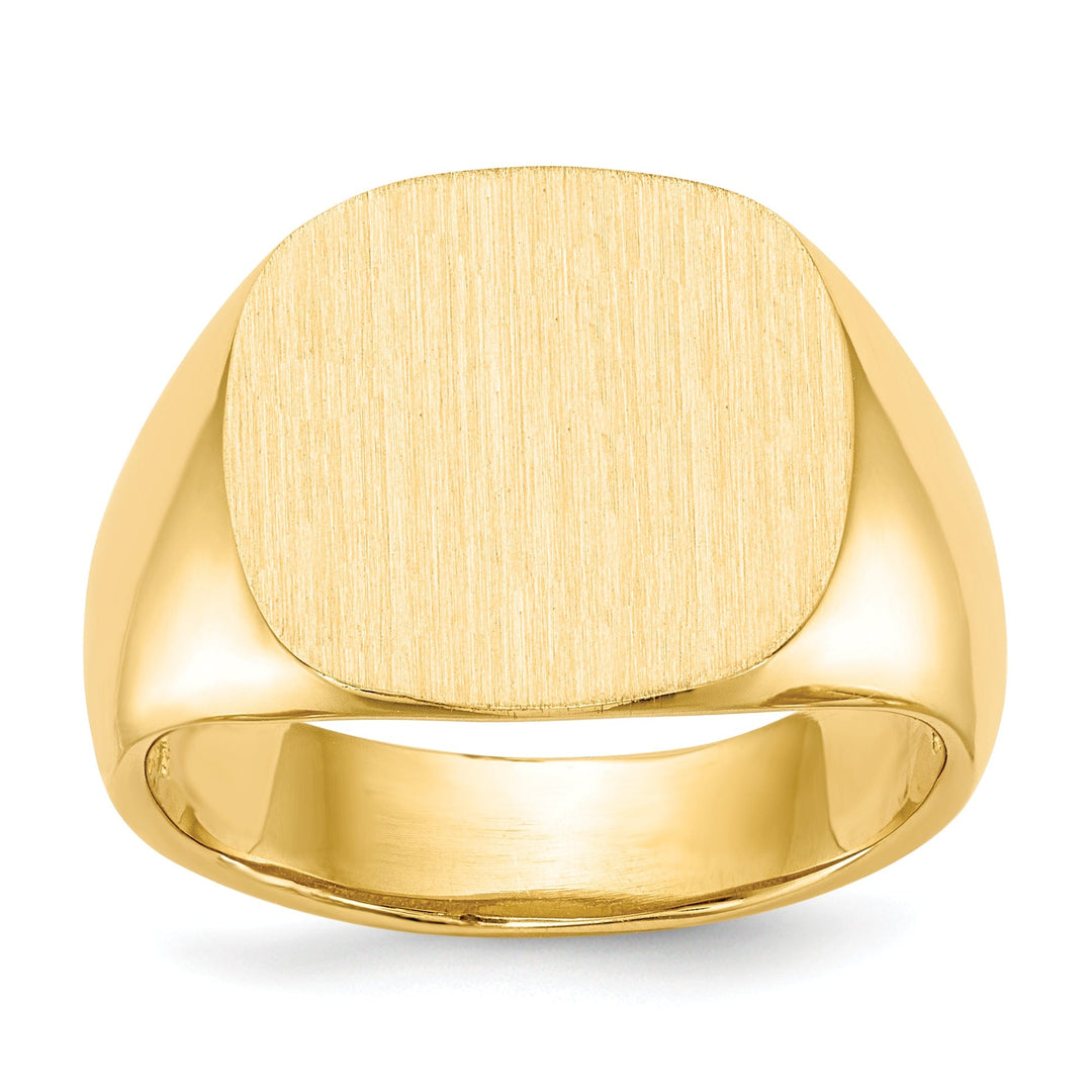 Lovely Rita's Ring No Engraving 14k Yellow Gold Men's Open Back Signet Ring