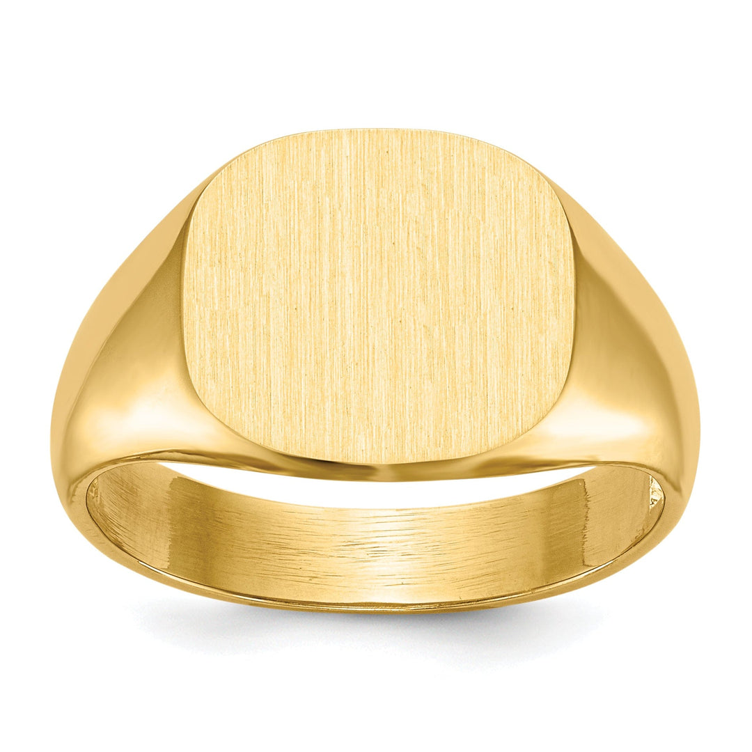 Lovely Rita's Ring No Engraving 14k Yellow Gold Men's Open Back Signet Ring