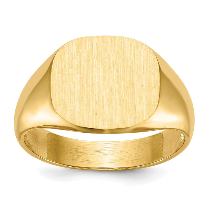 Lovely Rita's Ring No Engraving 14k Yellow Gold Men's Open Back Signet Ring