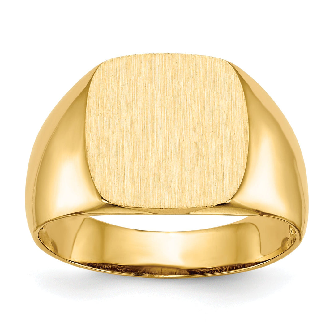 Lovely Rita's Ring No Engraving 14k Yellow Gold Men's Open Back Signet Ring