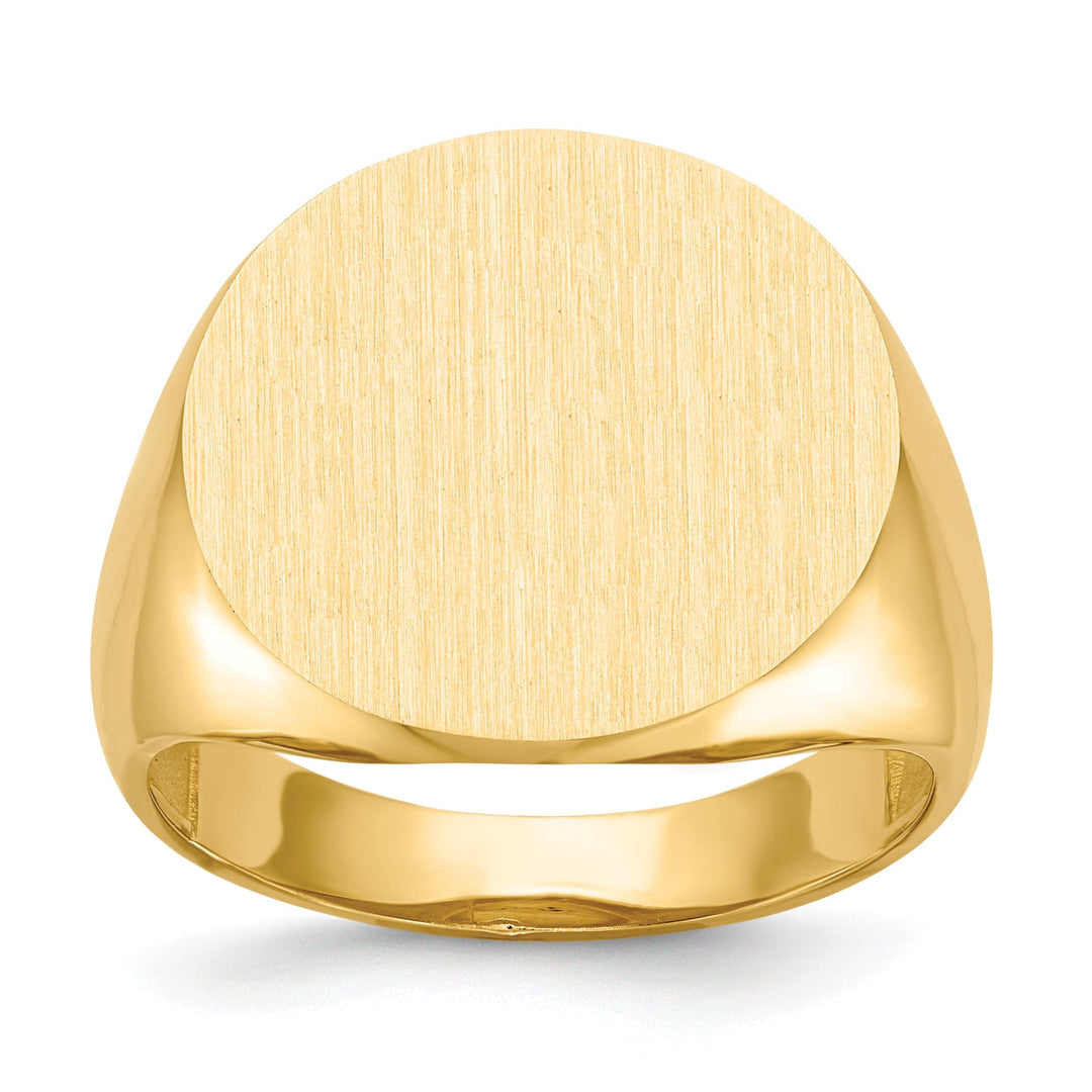 Lovely Rita's Ring No Engraving 14k Yellow Gold Men's Open Back Signet Ring