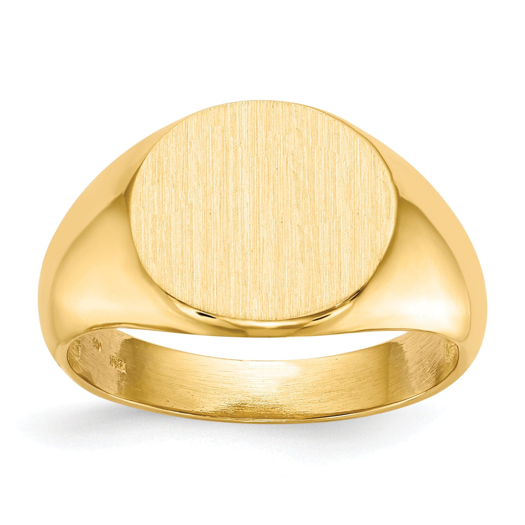 Lovely Rita's Ring No Engraving 14k Yellow Gold Men's Open Back Signet Ring
