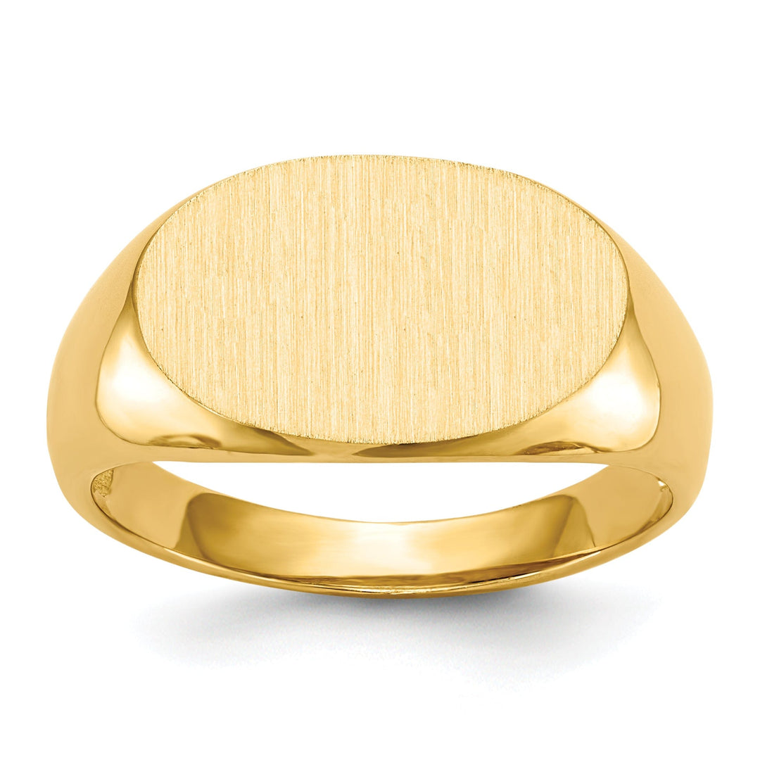 Lovely Rita's Ring No Engraving 14k Yellow Gold Men's Open Back Signet Ring