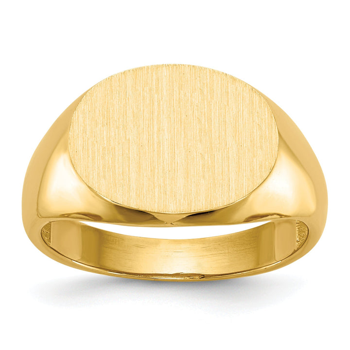 Lovely Rita's Ring No Engraving 14k Yellow Gold Men's Open Back Signet Ring