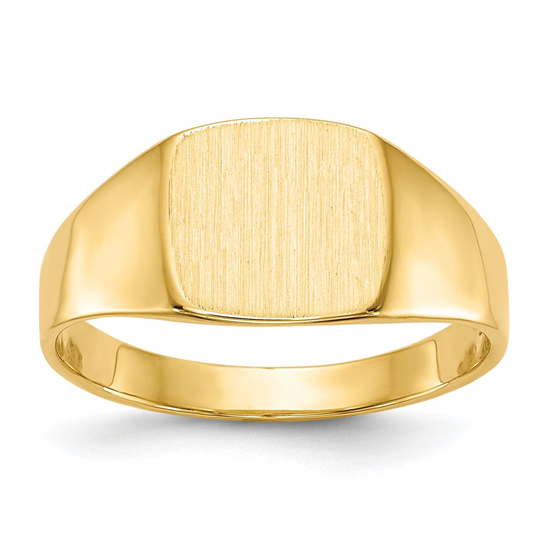 Lovely Rita's Ring No Engraving 14k Yellow Gold Men's Solid Back Signet Ring