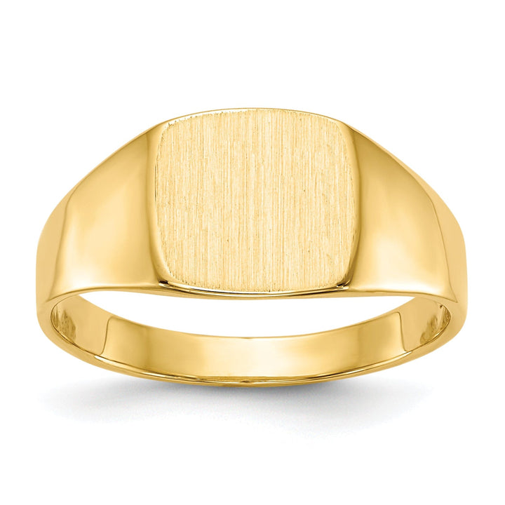 Lovely Rita's Ring No Engraving 14k Yellow Gold Men's Solid Back Signet Ring