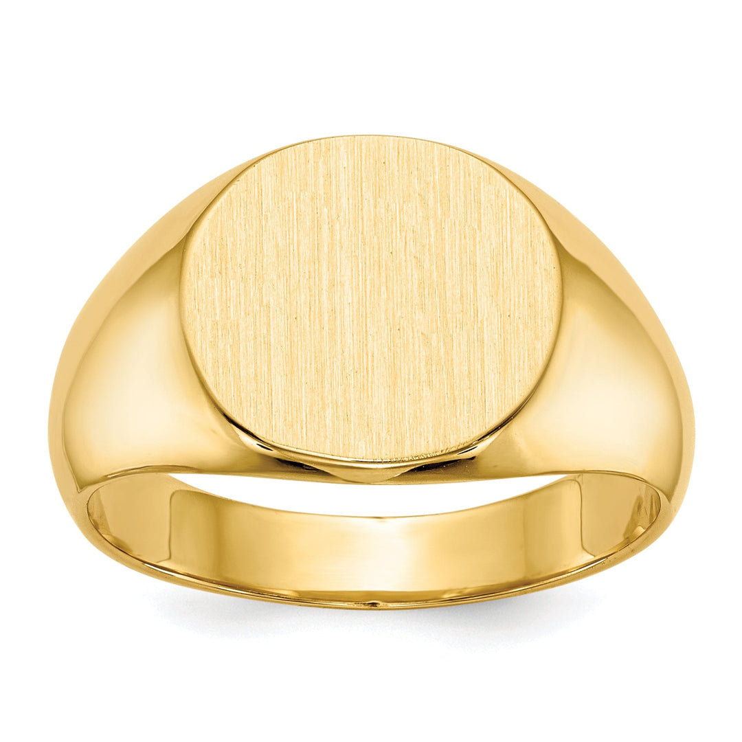 Lovely Rita's Ring No Engraving 14k Yellow Gold Men's Solid Back Signet Ring