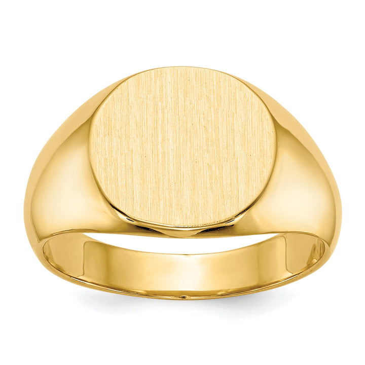 Lovely Rita's Ring No Engraving 14k Yellow Gold Men's Solid Back Signet Ring